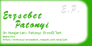 erzsebet patonyi business card